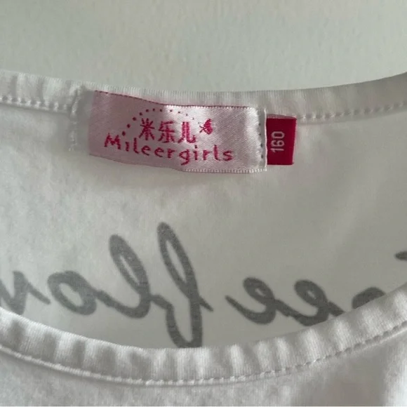 Girls  Short Sleeve Tee with Text Design with Excellent condition 3PCS - Picture 7 of 9